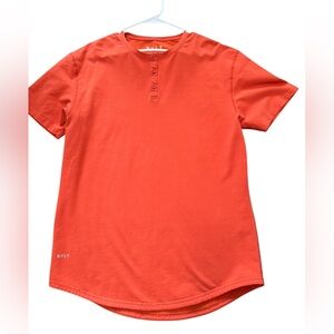 BYLT Premium Blends brand men's orange short-sleeve henley shirt Large